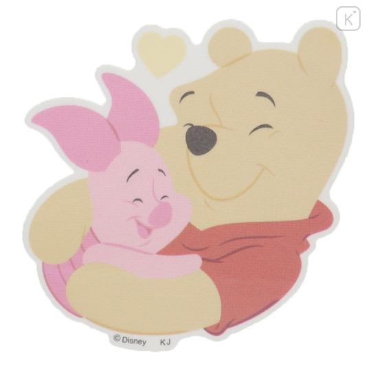 Japan Disney Vinyl Sticker - Pooh & Piglet / Hug - 1