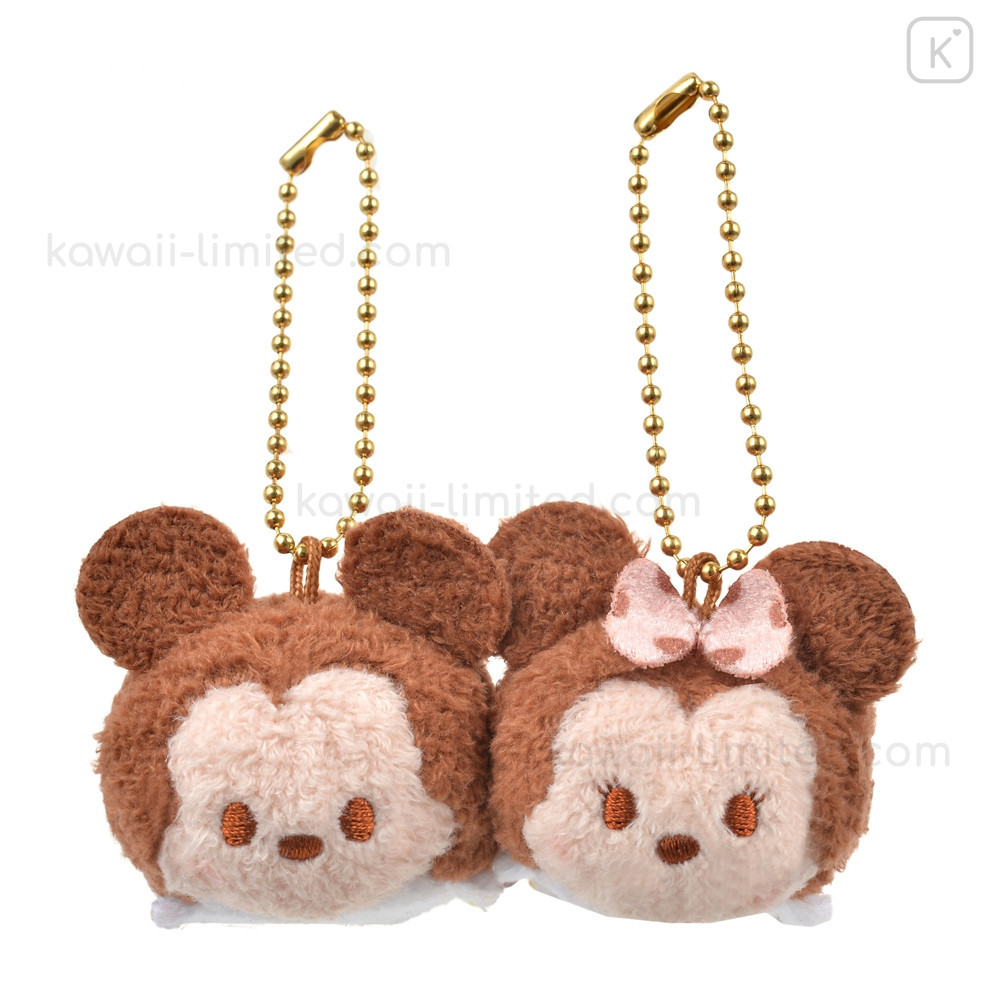 Japan Disney Store Tsum Tsum Plush Keychain - Mickey & Minnie
