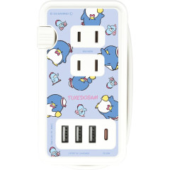 Japan Sanrio Tabletop Power Strip with Usb & Usb-C Ports - Tuxedosam