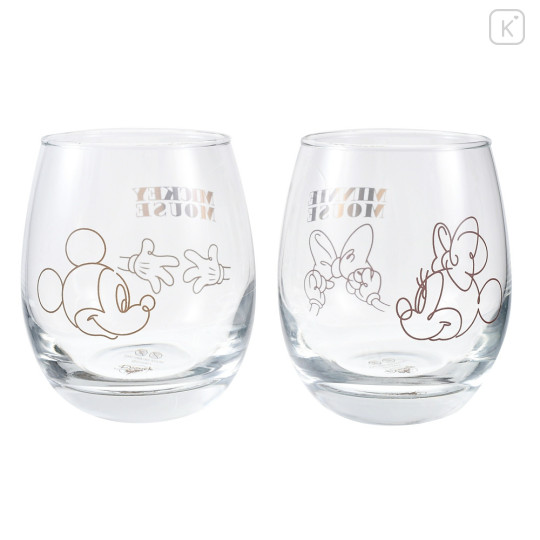 Japan Disney Store Glass Set - Mickey & Minnie - 4