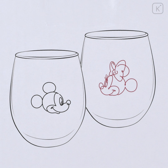 Japan Disney Store Glass Set - Mickey & Minnie - 8
