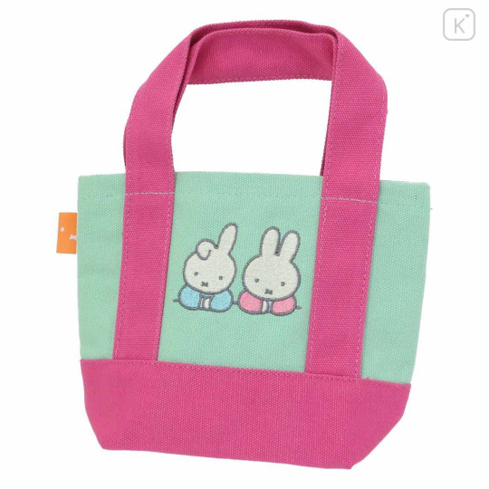 Japan Miffy Embroidery Mini Tote Bag - Blue & Green - 1