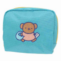 Japan Miffy Embroidery Pouch - Boris Bear / Blue & Yellow - 1
