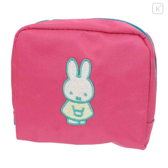 Japan Miffy Embroidery Pouch - Blue & Pink - 1
