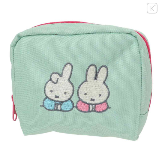 Japan Miffy Embroidery Pouch - Blue & Green - 1