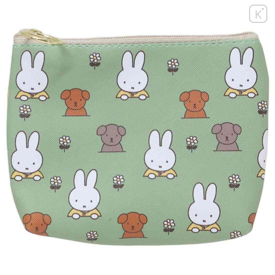 Japan Miffy Flat Pouch & Tissue Case - Yellow & Green - 1