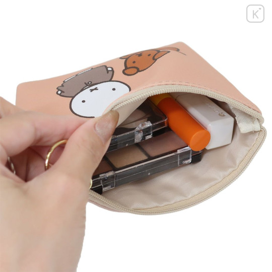 Japan Miffy Flat Pouch & Tissue Case - Light Orange - 3