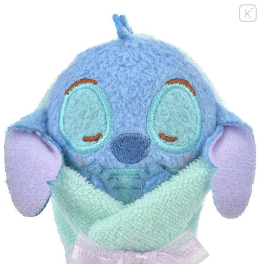 Japan Disney Store Fluffy Plush Keychain - Stitch / Baby Swaddles Okurumi - 6