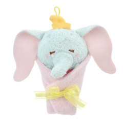 Japan Disney Store Fluffy Plush Keychain - Dumbo / Baby Swaddles Okurumi