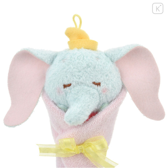 Japan Disney Store Fluffy Plush Keychain - Dumbo / Baby Swaddles Okurumi - 6
