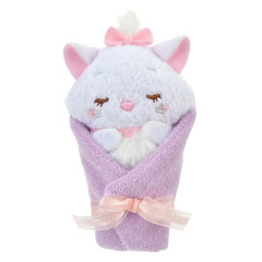 Japan Disney Store Fluffy Plush Keychain - Marie Cat / Baby Swaddles Okurumi