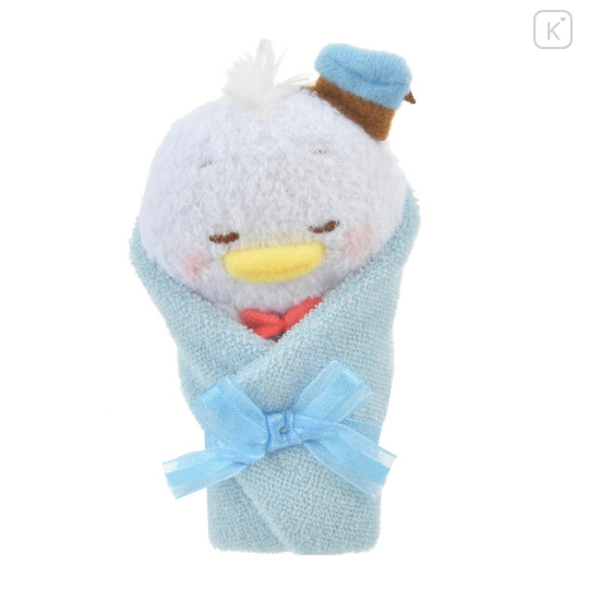 Japan Disney Store Fluffy Plush Keychain - Donald Duck : Baby Swaddles Okurumi - 1