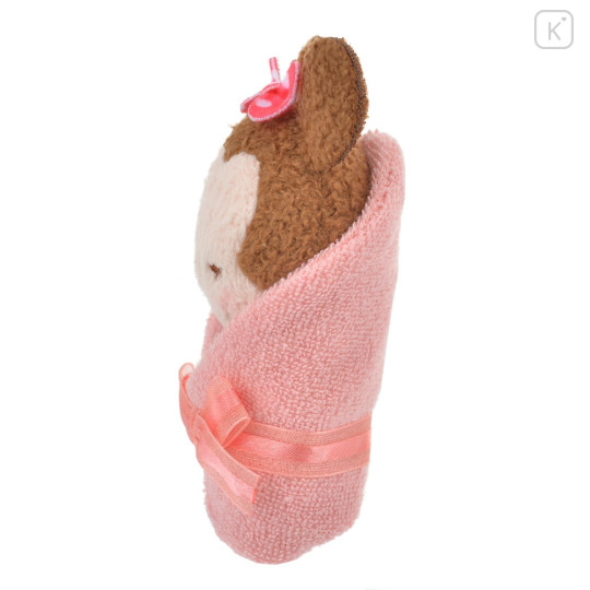 Japan Disney Store Fluffy Plush Keychain - Minnie Mouse / Baby Swaddles Okurumi - 2