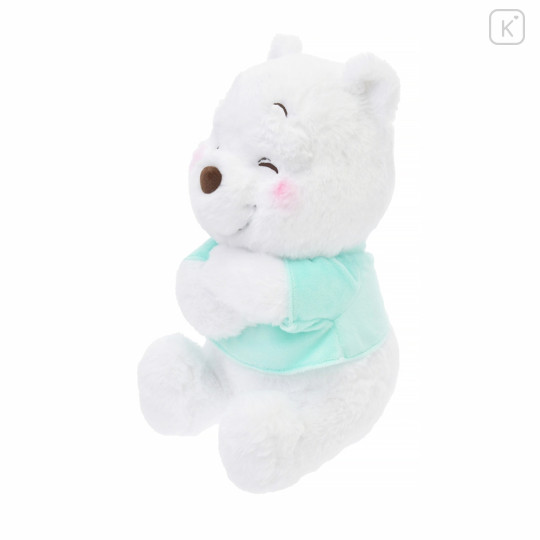 Japan Disney Store Fluffy Plush Keychain - Pooh / White Pooh Hug - 2