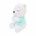 Japan Disney Store Fluffy Plush Keychain - Pooh / White Pooh Hug - 2