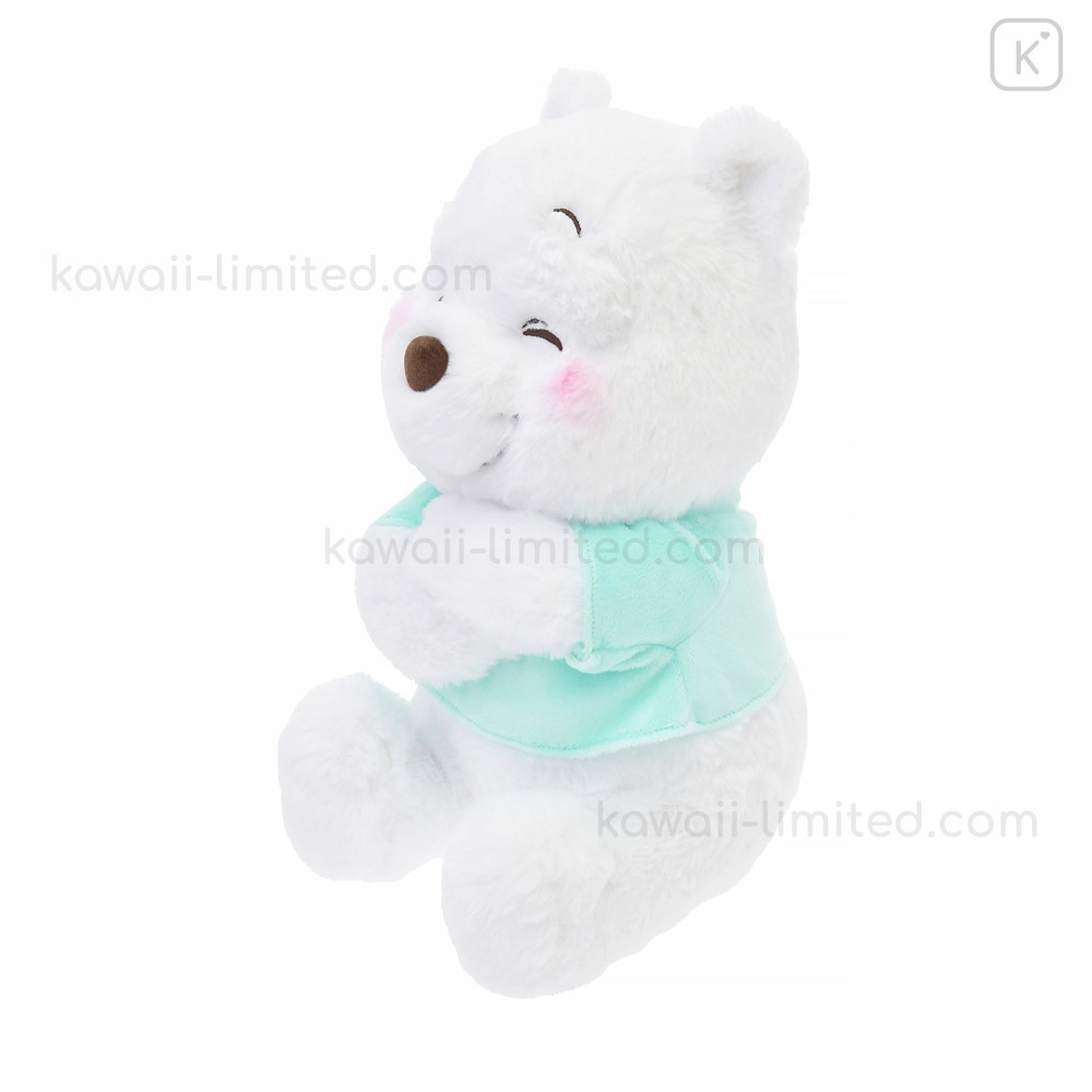 Japan Disney Store Fluffy Plush Keychain - Pooh / White Pooh Hug