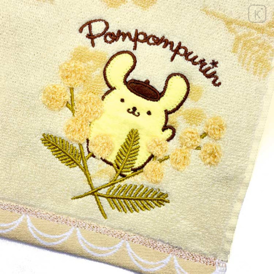 Japan Sanrio Embroidered Face Towel - Pompompurin / Bloom - 2