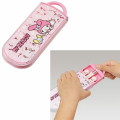 Japan Sanrio Bento Lunch Cutlery Set Spoon Fork Chopstick - My Melody / Pink Flower Field - 2