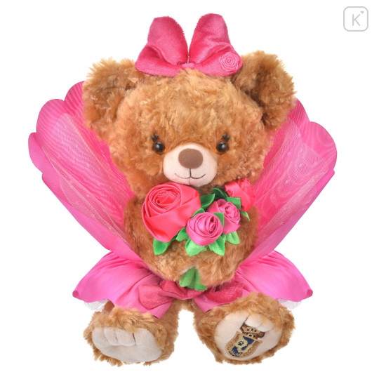 Japan Disney Store UniBearsity Plush - Pudding : Pink Bouquet Valentine - 1