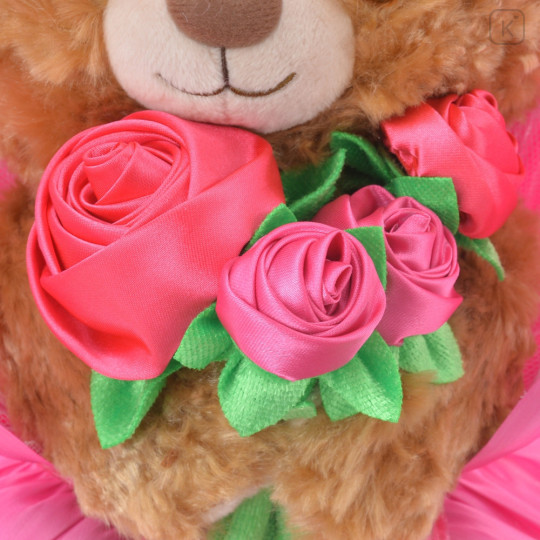 Japan Disney Store UniBearsity Plush - Pudding : Pink Bouquet Valentine - 4