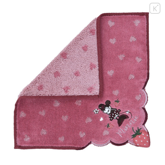 Japan Disney Store Towel Handkerchief - Minnie Mouse : Love Strawberry - 2