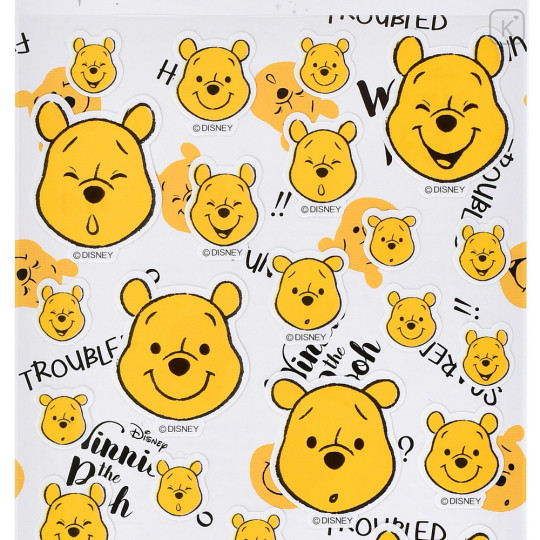 Japan Disney Store Sticker - Pooh / Funny Face - 3