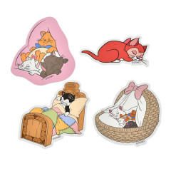 Japan Disney Store Die-cut Sticker Collection - Disney Cat / Sleeping