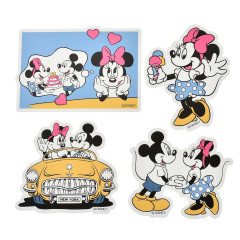 Japan Disney Store Die-cut Sticker Collection - Mickey Mouse & Minnie Mouse / Retro