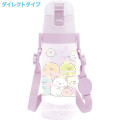 Japan San-X Kids One-Touch Water Bottle With Strap Cup 470ml - Sumikko Gurashi - 4