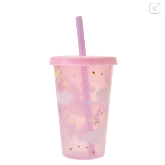 Japan Disney Store Clear Tumbler - Minnie Mouse / Changing Rainbow Unicorn / Cold Drink - 3