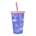 Japan Disney Store Clear Tumbler - Minnie Mouse / Changing Rainbow Unicorn / Cold Drink - 5