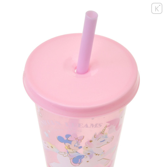 Japan Disney Store Clear Tumbler - Minnie Mouse / Changing Rainbow Unicorn / Cold Drink - 6