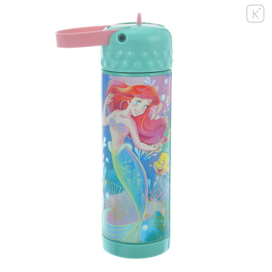 Japan Disney Store One Push Stainless Steel Water Bottle - Ariel : Friends - 2