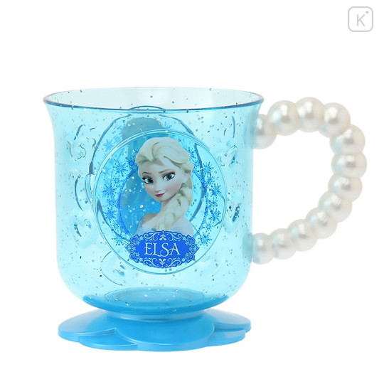 Japan Disney Store Clear Cup - Anna & Elsa / Pearl - 1