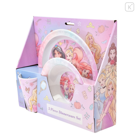 Japan Disney Store Plate & Cup Set - Princess / Pastel Colorful - 3
