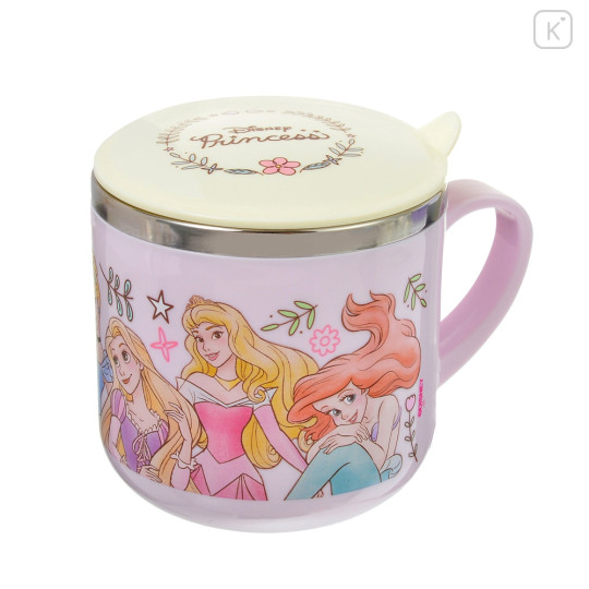 Japan Disney Store Stainless Steel Mug with Lid - Princess / Pastel Colorful - 1