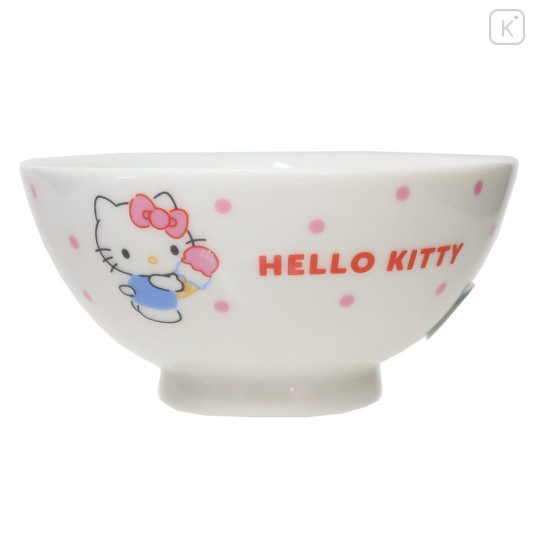 Japan Sanrio Pottery Rice Bowl - Hello Kitty / Ice Cream - 1