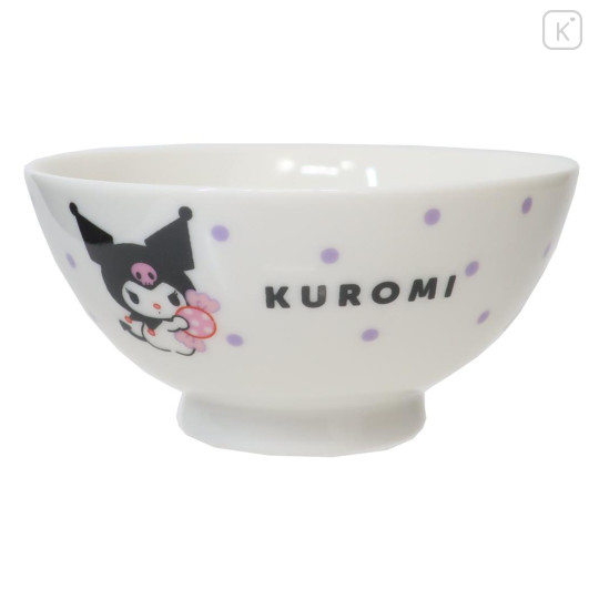 Japan Sanrio Pottery Rice Bowl - Kuromi / Candy - 1