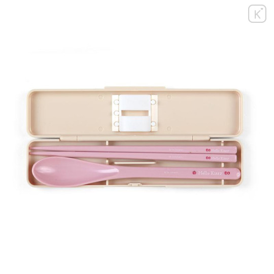 Japan Sanrio Original Chopsticks 18cm & Spoon with Case - Hello Kitty - 6