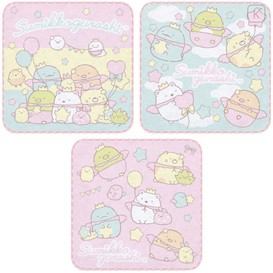 Japan San-X Mini Towel 3pcs Set - Sumikko Gurashi / Star Rainbow - 1