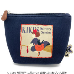 Japan Ghibli Embroidery Triangular Pouch - Kiki's Delivery Service / Black