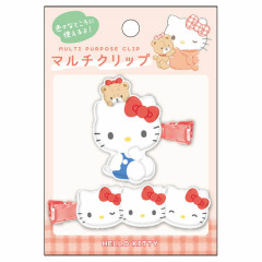 2x Hello Kitty Pens Blue Ink Sanrio Cute Soft Grip Gift Clicker Clip Bear  Pink