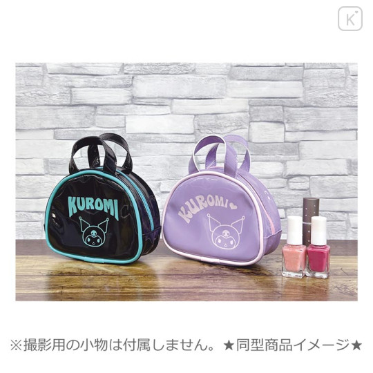 Japan Sanrio Enamel Mini Pouch - Kuromi / Light Purple - 3