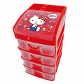 Japan Sanrio Plastic Chest 4 Tier - Hello Kitty / Red - 1