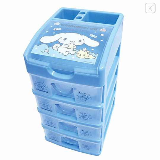 Japan Sanrio Plastic Chest 4 Tier - Cinnamoroll : Blue - 1