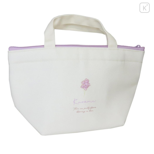 Japan Sanrio Insulated Cooler Lunch Bag - Kuromi / Flower - 2