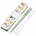 Japan Mofusand × Sanrio Chopsticks 18cm & Spoon with Case - Cat & Characters - 1