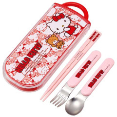 Japan Sanrio Bento Lunch Cutlery Set Spoon Fork Chopstick - Hello Kitty / Tiny Chum