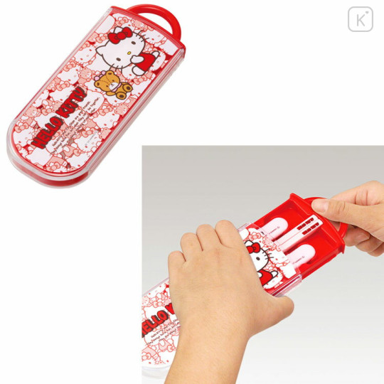 Japan Sanrio Bento Lunch Cutlery Set Spoon Fork Chopstick - Hello Kitty / Tiny Chum - 2