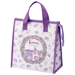 Japan Sanrio Insulated Cooler Lunch Bag - Kuromi / Purple Flora